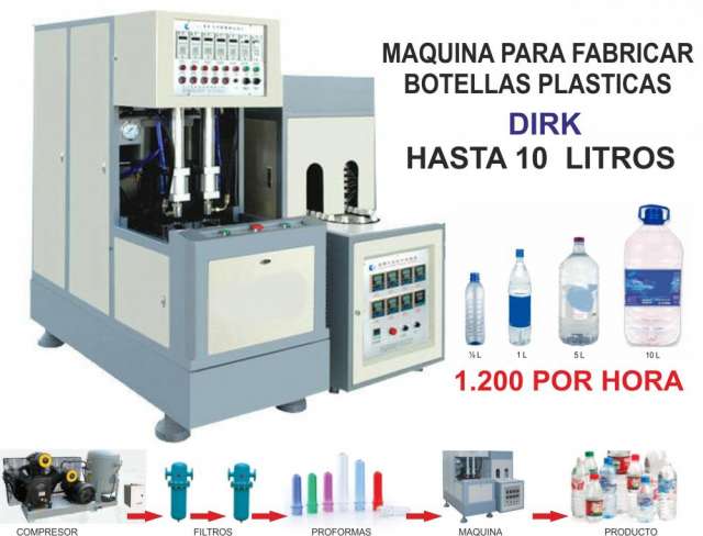 Maquina para fabricar botellas plásticas hasta 10 litros semi